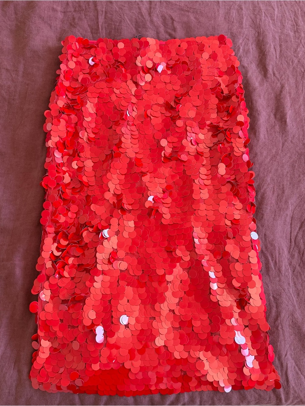 Lioness Night Rider Red Sequin Midi Skirt - Picture 2 of 4